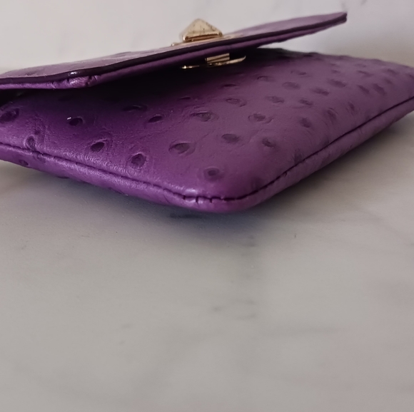 kate spade Bags Kate Spade Purple Ostrich Embossed Keychain Wallet